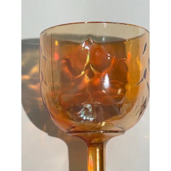 Vintage Large Frost Green, Frost Yellow, & Amber Goblets Impressed Star Pattern - Picture 14 of 14